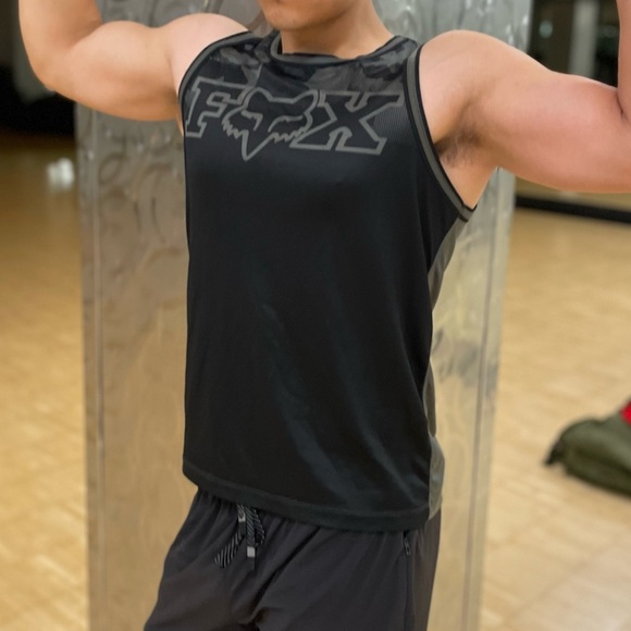 FOX ACTIVE WEAR MEN RACING THICK FABRIC SLEEVELESS TANK TOP SHIRT STRETCHY SPORT - Picture 9 of 16